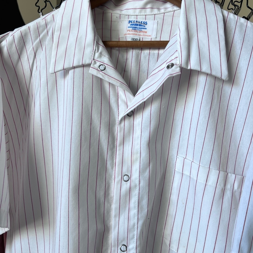 Vintage Peerless Bseball Uniform Size XXL Made In The USA RARE Pinstripe 50s 60s